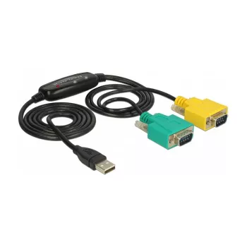 Seriële kabel DeLOCK 63466 USB Type-A DB-9 1,5 m zwart groen geel
