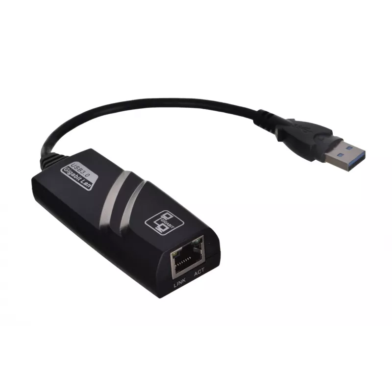 Akyga AK-AD-31 USB 3.0 naar Gigabit Ethernet-adapter, RJ45, 15 cm kabel, zwart
