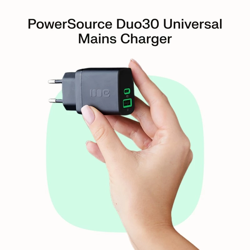 Voeding Green Cell PowerSource Solo30 30W zwart — USB-C enkelpoort-oplader