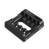 Batterijlader XTAR 4-slot voor AA/AAA (Li-Ion, NiMH) USB-C, LED-indicatoren, zwart