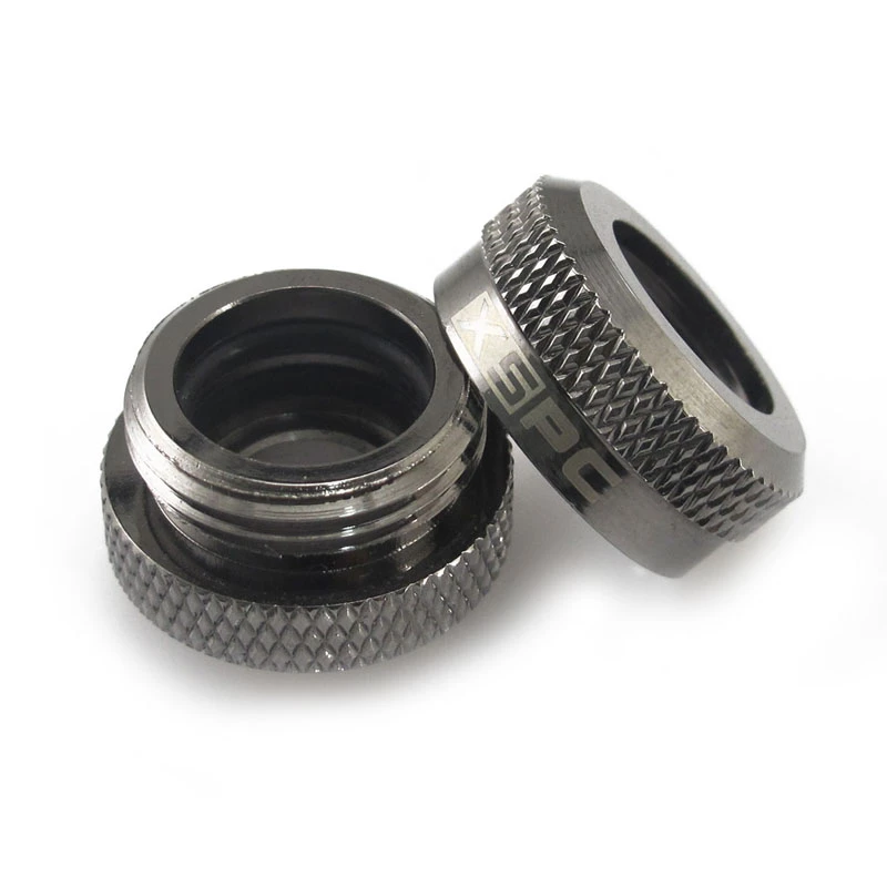 XSPC connector G1/4 naar 14mm hardtube, zwart chroom - 8 stuks