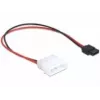 Delock stroomkabel Molex 4-pins stekker naar slanke SATA 6-pins bus 24 cm