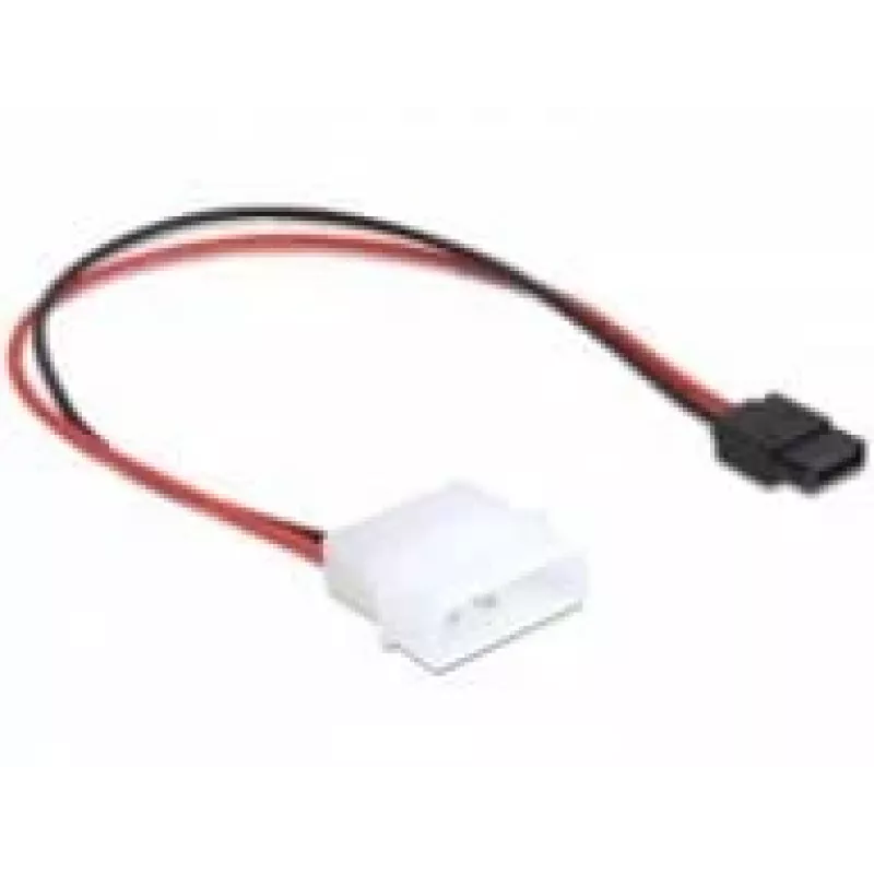 Delock stroomkabel Molex 4-pins stekker naar slanke SATA 6-pins bus 24 cm