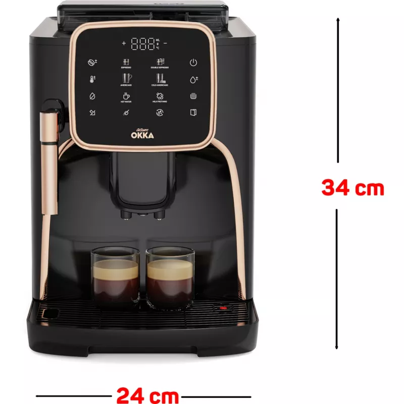 Okka Espresso Pro, volautomaat zwart/brons, 1450 watt