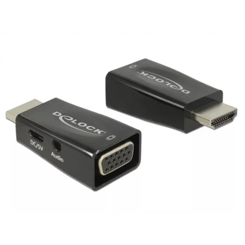 Adapter DeLOCK 65901 HDMI A naar VGA & 3,5 mm audio zwart