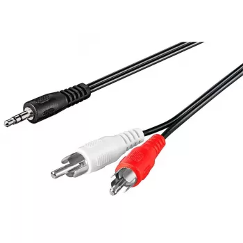 Audiokabel 3,5mm > stereo-cinch (zwart, 1,5 meter)