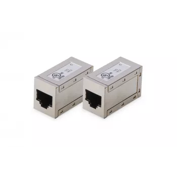 Digitus CAT 6 modulaire koppeling, afgeschermd, 2 stuks, RJ-45, goudcontacten, zilver
