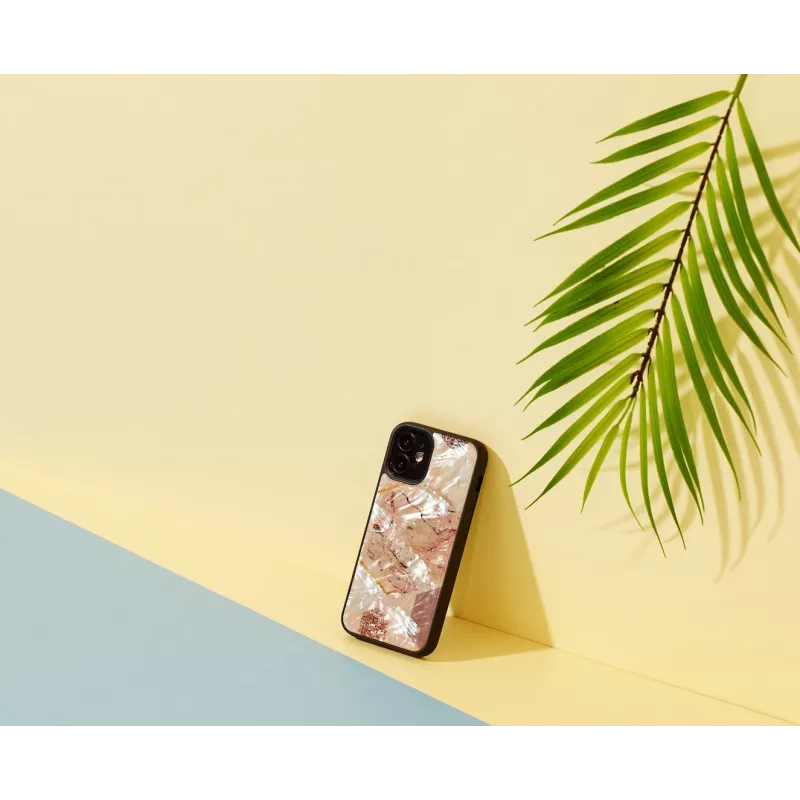 iKins hoesje voor Apple iPhone 12 mini — roze marmerpatroon, slim fit