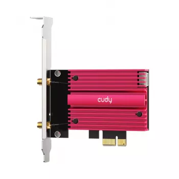 Interne WLAN Bluetooth-netwerkkaart Cudy WE9300S PCIe, Wi‑Fi 7 (802.11be) tri‑band 2.4/5/6 GHz, 5765 Mbit/s, Bluetooth 5.4, externe 2x2 antenne