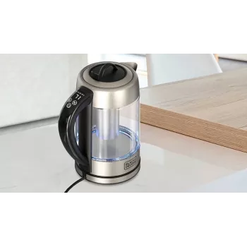 Waterkoker Black & Decker 1,7 L 2200 W zwart roestvrijstaal transparant