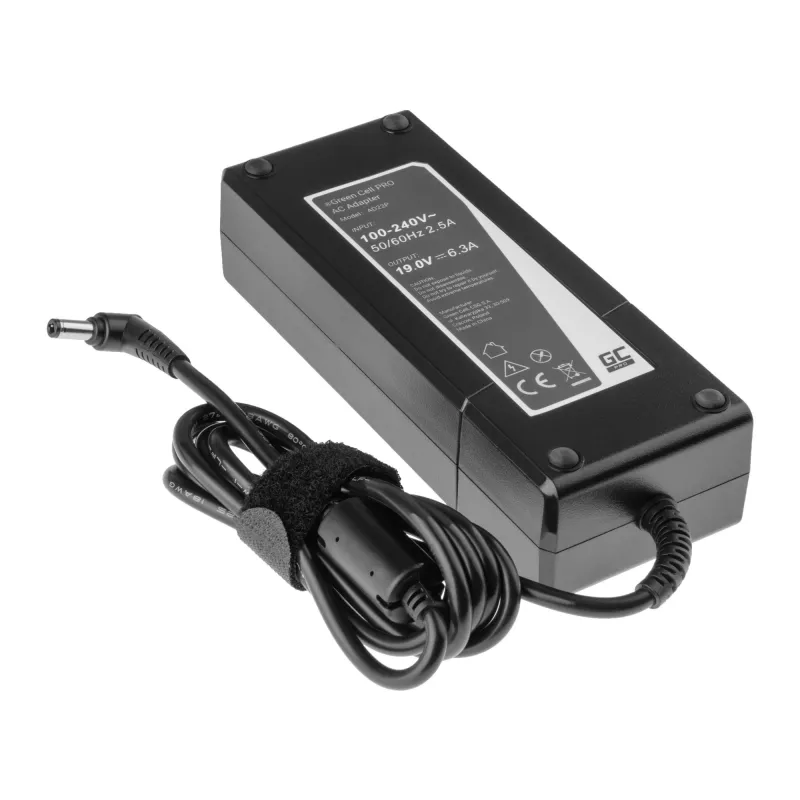 Voeding/omvormer Green Cell AD22P 120 W 19 V 6,3 A voor ASUS-laptops, binnen, zwart