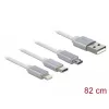 USB-kabel DeLOCK 85850 0,98 m USB 2.0 USB A USB C/Micro-USB B/Lightning