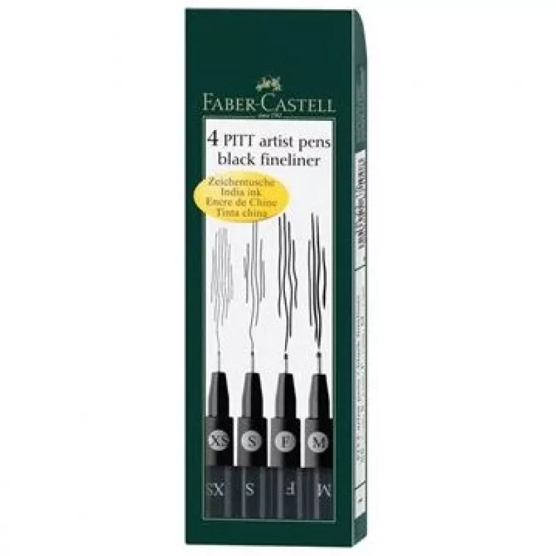Fineliner Faber-Castell 167115 multi zwart 4 stuks