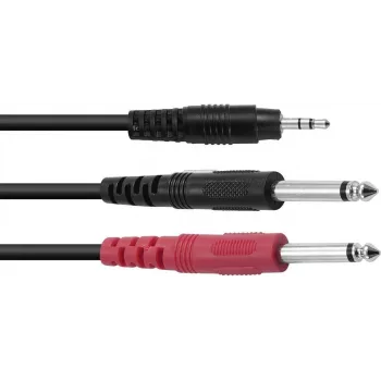 Adapterkabel Omnitronic 3,5 mm naar 2 × 3,5 mm, stereosplitter, 1,5 m