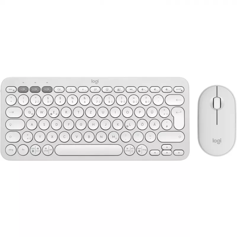 Logitech Pebble 2 Combo set, wit, draadloos, Duits, 920-012204
