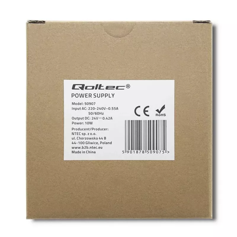 DIN-rail voeding 10W, 24V, 0,42A, slank