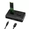 Qoltec 52274 M.2 SSD-dockingstation | NVMe | SATA | USB-C | DUAL 2 x 2TB