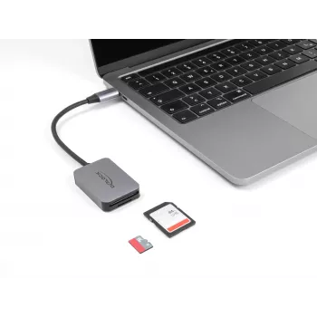 DeLOCK USB Type-C-kaartlezer aluminium SD Micro SD 5000 Mbit/s