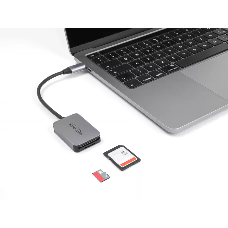 DeLOCK USB Type-C-kaartlezer aluminium SD Micro SD 5000 Mbit/s