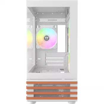 PC Micro Tower behuizing THERMALTAKE View 170 WS ARGB Snow — Micro ATX, wit, 2x120mm zijkant, 1x120mm achterkant, voeding onder, ondersteunt 2,5 inch/3,5 inch