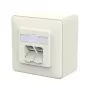 Metz Connect 130D380002-I E-DAT C6A IDC Opbouwdoos met 2 poorten, zuiver wit
