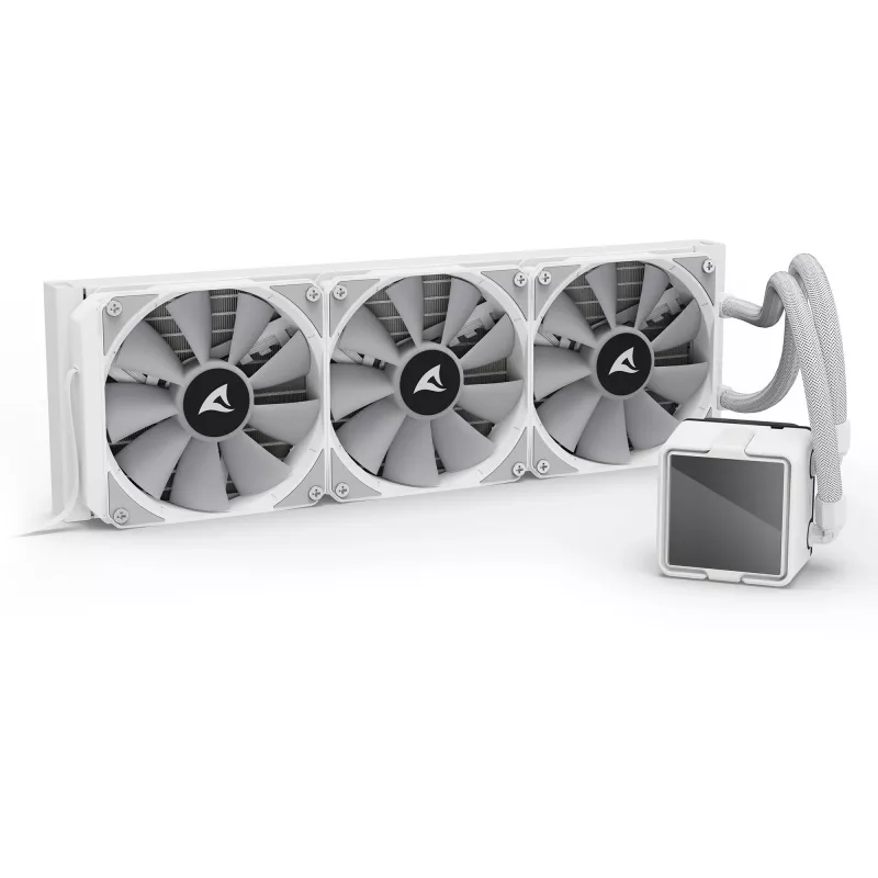 All-in-One CPU-vloeistofkoeler Sharkoon S100 ARGB wit – 360mm-radiator, infinity-mirror-effect