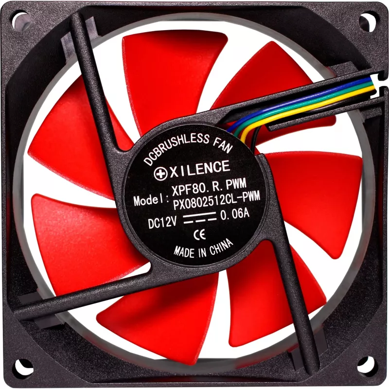 XILENCE XF040 80mm PWM behuizingsventilator - rood