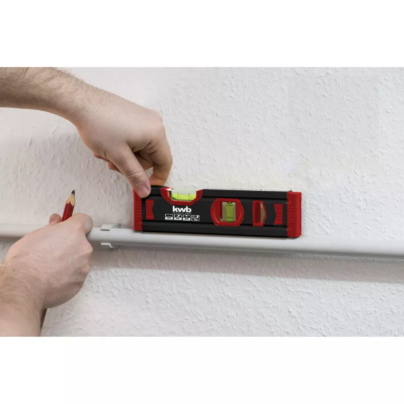 KWB aluminium mini-waterpas 20 cm (donkergrijs/rood)