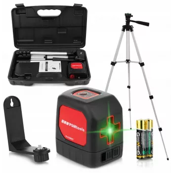 Lijnlaser Vorel PS-CL30GSET groene kruislijnlaser 30 m met statief