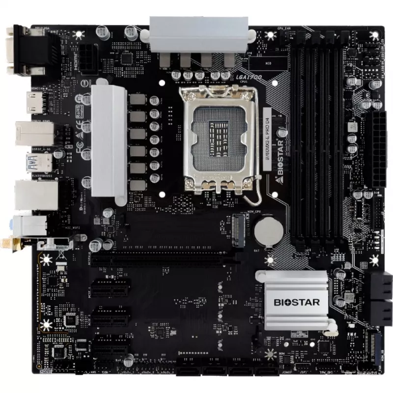 Moederbord Biostar B760MX2-E Pro D4 - B760 - Socket 1700 - Micro ATX