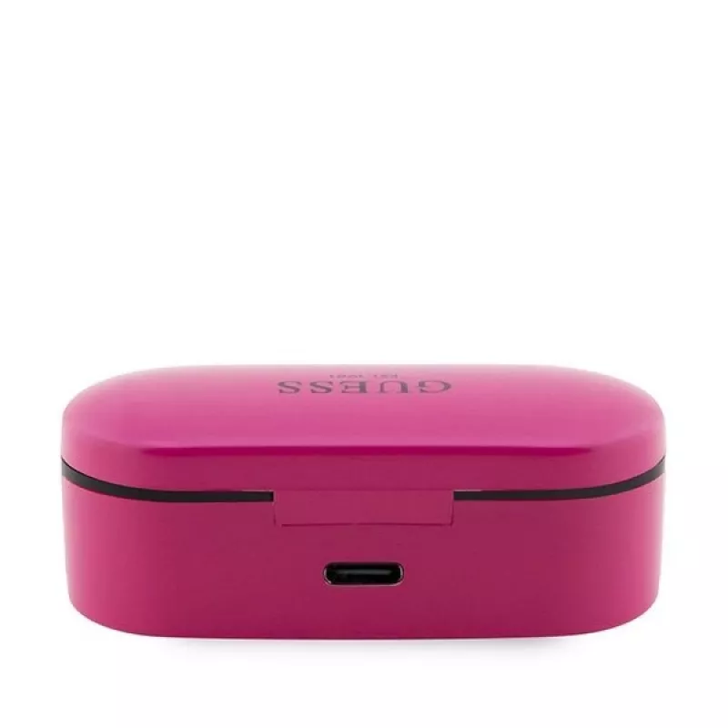 Guess GUTWST31EM true wireless oortjes, Bluetooth 5.0, 5 uur, met oplaadcase, magenta