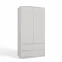 Top E Shop SZAFA MALWA B slaapkamerkledingkast, 5 planken, 2 deuren, wit