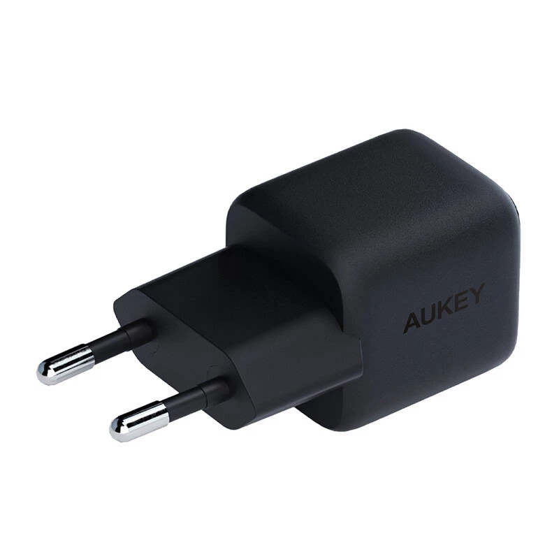 Voeding Aukey PA-B1L USB-C 30W zwart — compacte USB‑C PD power-adapter