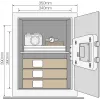 Kantoorkluis Yale YSV/390/DB2 — 40 l stalen kluis, zwart, combinatieslot, vloer-/wandmontage