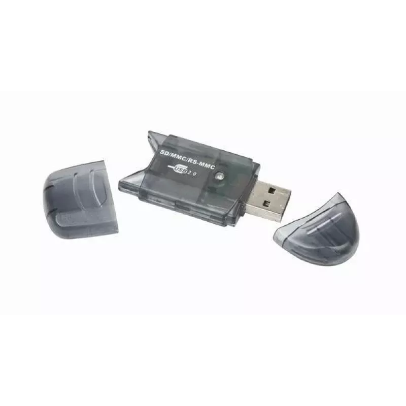 USB 2.0 kaartlezer Gembird FD2-SD-1 — MMC/SD/SDHC/SDXC, 73×30×10 mm, 13 g, zwart