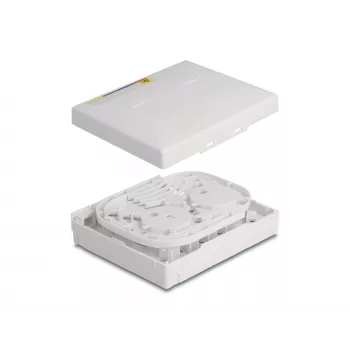 DeLOCK glasvezel-aansluitdoos FTTH wandmontage 4 x SC simplex LC duplex wit