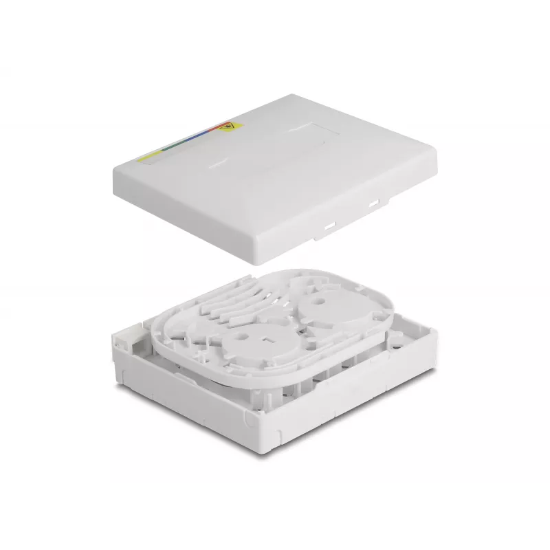 DeLOCK glasvezel-aansluitdoos FTTH wandmontage 4 x SC simplex LC duplex wit