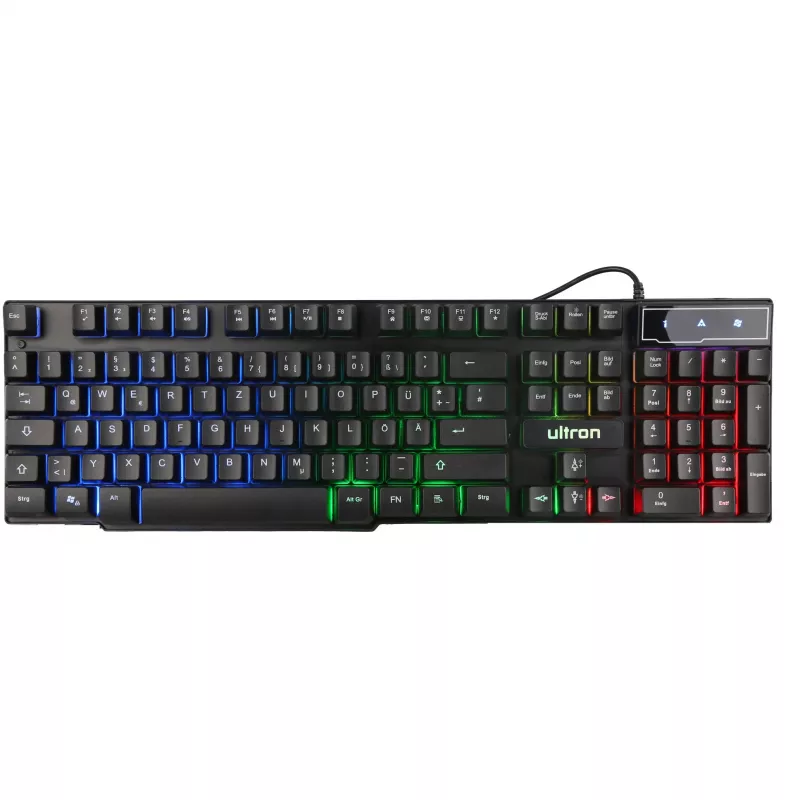 Gamingset Ultron HAWK toetsenbord muis QWERTZ Duits Zwart Rood Wit