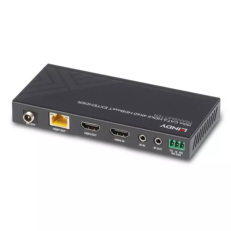 Lindy 38217 150 m Cat.6 HDMI 4K60-, IR- en RS-232-HDBaseT-extender, zender en ontvanger