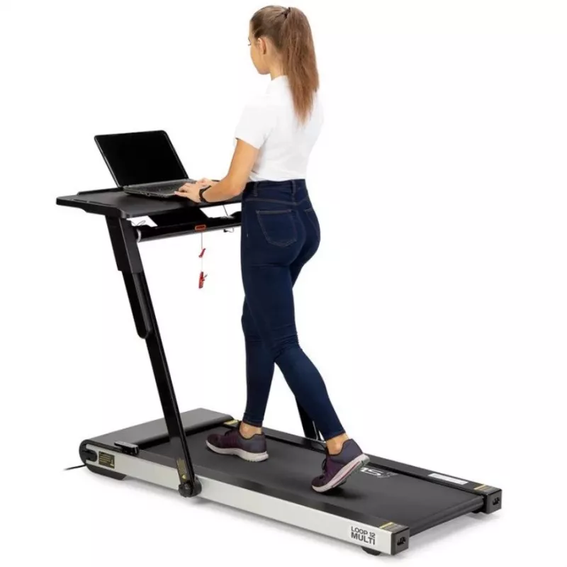 HMS LOOP12 MULTI elektrische loopband met bureau 1-12 km/h, zwart