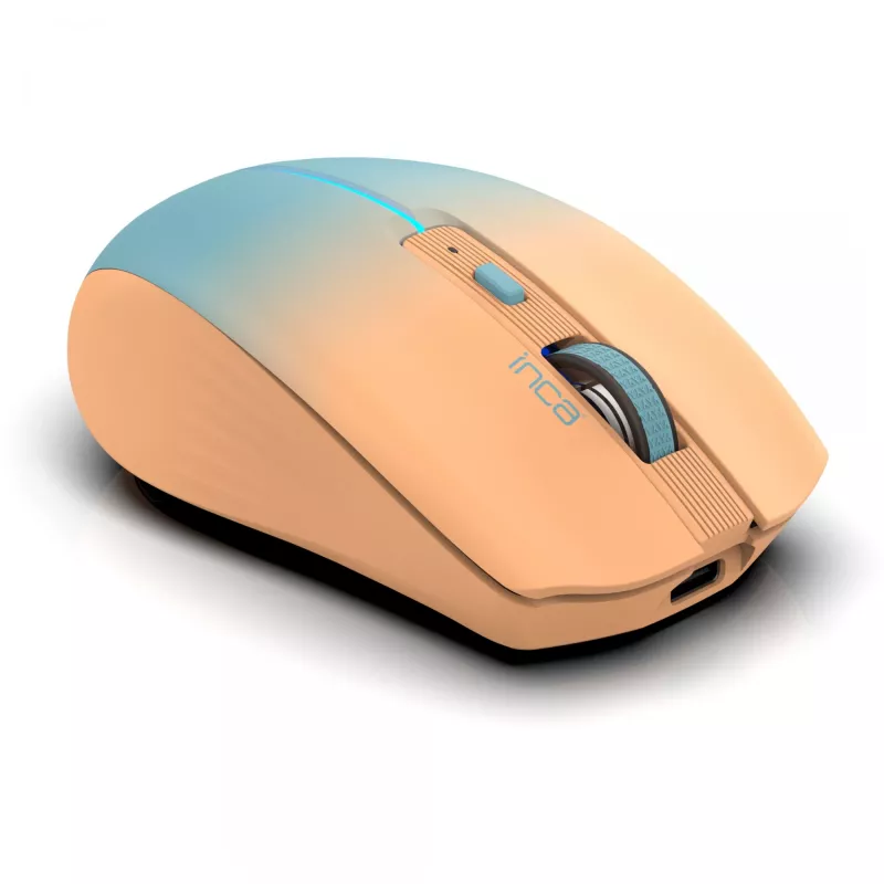 Cian Technology GmbH INCA Muis IWM-511RT Blt+Wrls RGB Basiskleur Oranje