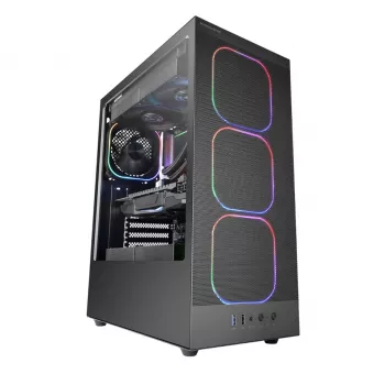 PC-behuizing TACENS MARS MC-NEBULA Midi Tower met gehard glas, vier 120mm aRGB-ventilatoren, ondersteunt ATX, GPU tot 30,2 cm