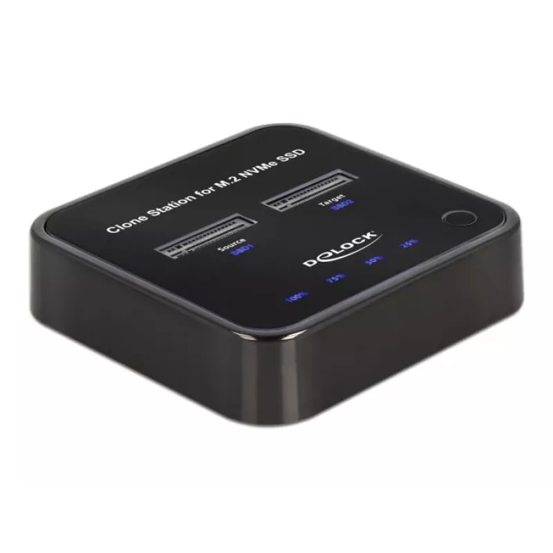 DeLOCK M.2 dockingstation voor 2 x M.2 NVMe PCIe SSD met kloonfunctie