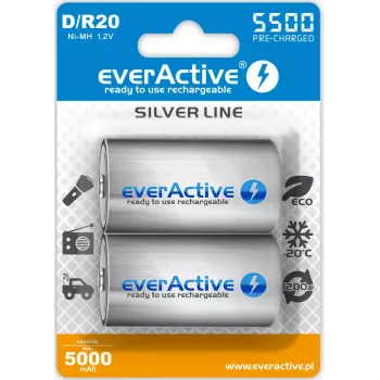 Oplaadbare batterij everActive EVHRL20-5500 D NiMH 1,2 V 5500 mAh, 2-pack