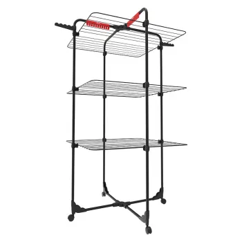 Wandmontage wasdroogrek VILEDA Mixer 3 Ultimate — staal, 30 m droogoppervlak, opvouwbaar, rollen, 131×93×71 cm