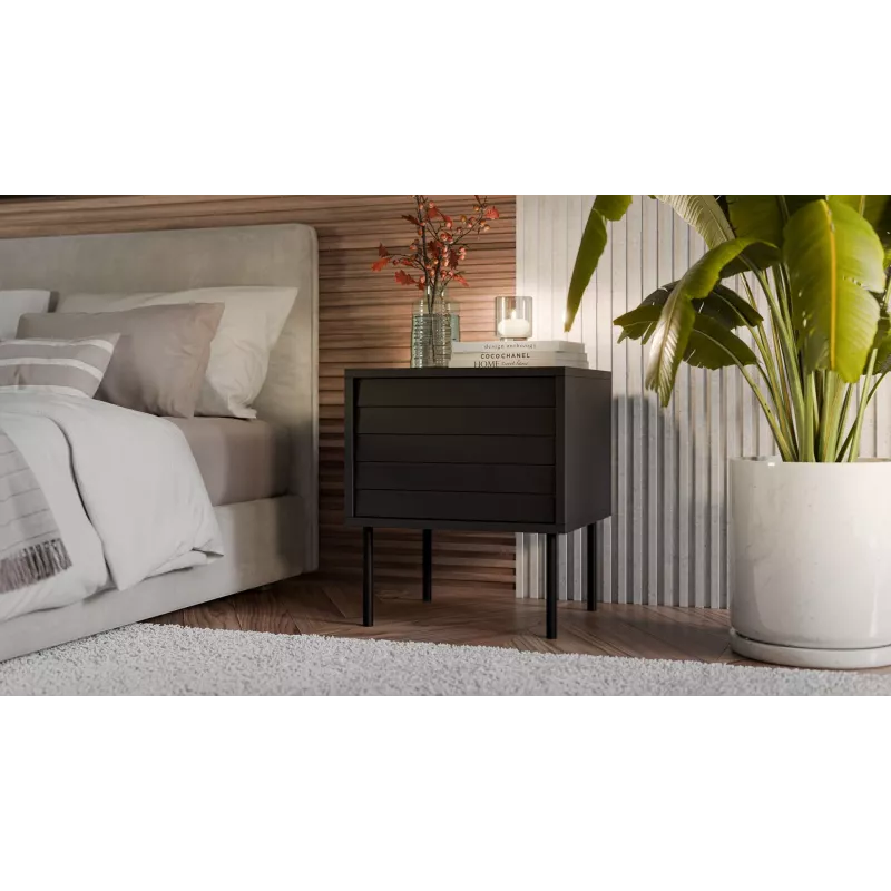 Cama nachtkastje, 2 stuks CORTINA 45x40x51 zwart