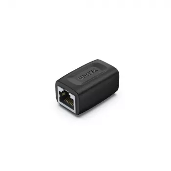 Unitek A1026BK RJ45 female-naar-female koppeling, Cat.6, 1 Gbps, zwart