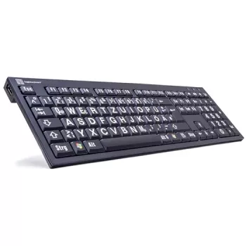 Logickeyboard XL Print USB QWERTZ Duits zwart