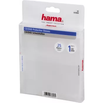 Hama CD/DVD-hoesjes, pak van 25, 25 discs, transparant