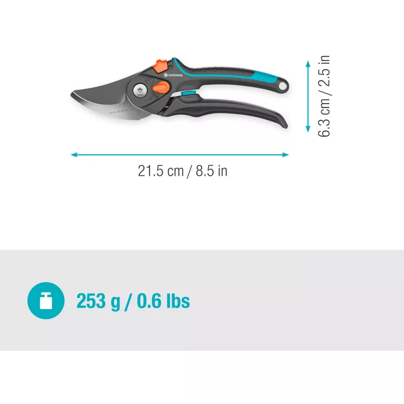 Tuinschaar PremiumCut Pro Flex (grijs/turkoois, bypass, traploos verstelbare handgreepwijdte)